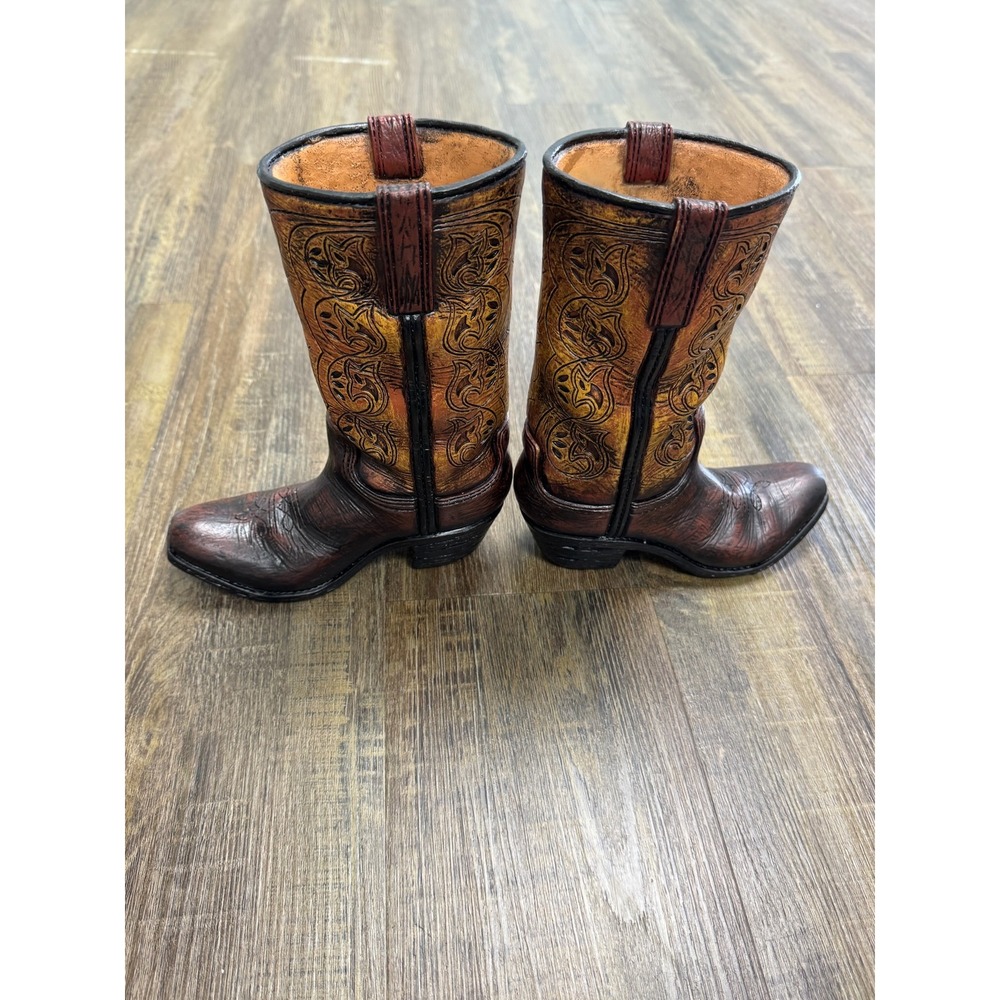Burton + Burton Decorative Cowboy Boot Resin Statues Set of 2 Brown 1230103